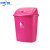 塑料大垃圾桶大号30升40L学校厨房办公室大容量商用无盖带盖 65L玫红色有盖