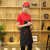 新款防水广告围裙定做餐饮店时尚工作服装咖啡厅韩版围裙定制 Y001红色 均码 无袖