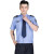 君御 保安服短袖衬衣保安制服夏装套装衣服物业夏季工作服 蓝色短袖+裤(含配件) 175/XL