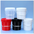 曦润 塑料桶带盖小水桶冰粉用桶5L10升酱料分装密封桶冰激凌桶 16L-白色-加厚款