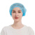一次性防护头套帽子透气美发厨房防掉发无尘室条形帽实验室 蓝色单筋100个（19寸）