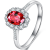 廷亮1克拉鸽血红红宝石戒指18K金镶钻石彩宝戒指婚戒求婚 手寸留言(10至20号)现货