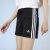 阿迪达斯 （adidas）女子夏季运动套装 三条纹复古健身衣跑步训练团队锻炼晨练夜跑服 全棉黑色短袖T恤GL0784+短裤GM55 M