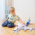 奇森（QISEN）电动飞机玩具儿童万向模型航模男孩拼装客机空中巴士宝宝生日礼物 巨无霸客机（3节5号电池）W258-1