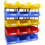 欧杜 货架斜口分类零件盒塑料组合式零件盒五金盒螺丝盒配件物料收纳盒 C4红(400*250*160)12个装 加厚