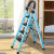 定制适用梯子折叠梯多功能加厚室内人字梯移动楼梯登高梯子扶梯爬梯凳 加厚碳钢-蓝-防滑5步梯（称重）