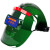 自动变光电焊面罩头戴式 全脸轻便 真彩变光焊工专用焊帽带安全帽 绿色真彩变光款(10保护片)