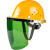 安全帽式电焊面罩烧焊工防护罩脸部面屏防飞溅打磨透明焊帽头戴式 安全帽(蓝色)+支架+灰色屏
