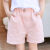 乐悠牛3-14岁夏天穿的女童短裤外穿五分裤夏季中裤薄款儿童裤子宝宝中大 紫色+粉红色 130