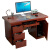 电脑桌台式办公室职员桌带抽屉锁书桌写字台简约现代办公桌 128电脑桌1.2米(红棕色)
