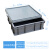 加厚正方形周转箱塑料零件盒收纳正方型塑料箱收纳盒工具箱物流箱 三格蓝色：355x355x110mm
