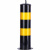 得豫工品 警示柱 黑色贴黄膜 固定立柱防撞柱 隔离带防撞桩 一套价 黄黑 固定加厚款（114mm*500mm）