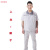 中国中车短袖工作服夏季薄款车间套装米白色 米白色上衣加裤子 短袖后背不带标 175/88A XL