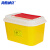 海斯迪克 HK-7011 方形黄色利器盒 卫生所锐器盒 黄色小型废物桶医院诊所科室 方形利器盒8L卧式（10个）