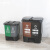 中环力安【40L咖啡黑（干湿垃圾）】垃圾分类垃圾桶带盖大号双桶干湿脚踏商用餐饮公共场合