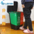 双桶垃圾分类垃圾桶带盖脚踏可回收厨房干湿分离大号公共场合 16L双桶加厚绿厨余+红有害