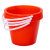德航永汇 小塑料桶红色油漆桶塑料水桶3L无盖单个装