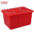 尚留鑫 加厚塑料水箱红色带盖140升740*353*415mm大容量长方形储水储物周转箱