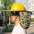 定制工地安全防晒帽遮阳帽大檐夏季建筑施工男女防紫外线大沿遮阳板 黄色遮阳帽-可拆卸+冰袖