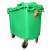 简厚 大号环卫垃圾桶垃圾车带盖挂车小区医疗市政垃圾分类大垃圾桶 绿色金属柄660L