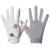 悦奇达高尔夫球手套 女士 PU皮革硅胶防滑颗粒左右双手透气手套 白粉 18码