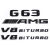 牛专家奔驰车标G级G500 G350 G550改装AMG G63车尾字标黑武士车标装饰贴 银色V8侧标1对
