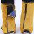牛皮护脚套防焊渣焊工鞋套焊接隔热电焊护腿防护用品 大系带*黄色