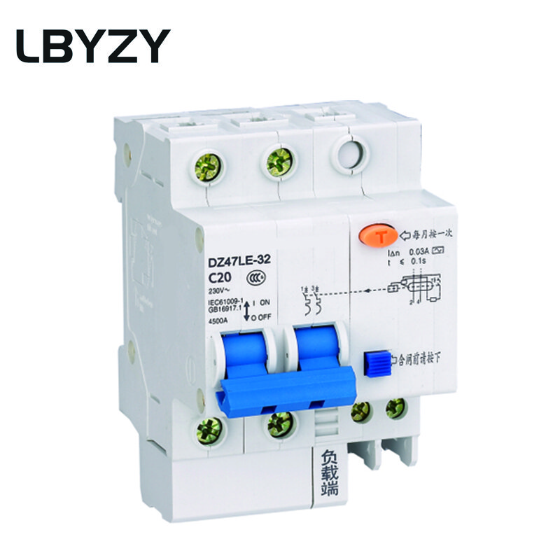 LBYZY 小型过载空气开关 微型断路器带漏电保护 DZ47LE-3P+N 80A