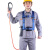 户外高空作业保险半身安全绳套装施工绳带耐磨腰带安全带带 安全带单大钩(绳长1.8米)
