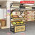 生鲜水果店货架展示架蔬菜货架超市果蔬架商用创意多层 1.2米长三层平面架带镜框