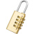 得豫工品 黄铜挂锁密码挂锁 行李箱密码锁 防盗拉杆箱锁背包锁柜门锁 4轮密码（中号） 一个价