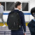 瑞士SWICKY双肩包男商务笔记本电脑包男韩版潮休闲旅行背包高中大学生书包 升级版黑色-大号