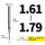 微孔钨钢钻头0.01毫米cnc车床钻床小直径合金麻花钻头4mm定柄钻咀 1.611.79 刃长10 总长50