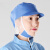 EOENK 厨房车间工人透气加工包头帽男女通用卫生防掉发帽子帽 浅蓝色鸭舌网批帽