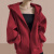 啄木鸟（TUCANO）酒红色女士卫衣外套2023春秋季新款宽松休闲上衣开衫拉链女装 酒红色 XL (115斤-130斤)