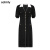 欧时力（ochirly）短袖针织连衣裙新款秋装泡泡袖法式 黑色090 M