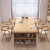 金桂双林客厅大书桌带书架家用实木电脑桌台式办公桌现代多人写字学习桌子 三人沙发：190*65*45cm