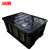 冰禹 BY-7082 黑色防静电周转箱 收纳箱 电子元器件物料盒 8号带盖540*420*300mm