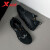 特步（XTEP）户外登山男鞋耐磨防滑徒步鞋旅游跑步鞋皮面鞋子厚底运动鞋男款 黑 44