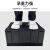 卉圳 防静电方盘 220*175*25mm 零件盒黑色物料存放盒工厂塑料箱HP594