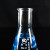 耐高温锥形瓶玻璃三角烧瓶加厚高硼硅毫升直口广口化学三角瓶实验室 广口150ml 带塞子