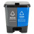 鲁识 LS-ls46 新国标脚踏分类双格垃圾桶 商用连体双桶垃圾桶 60L灰蓝(新国标)
