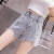 乔骏晟牛仔短裤女2023年夏天外穿短款显瘦网红高腰a字个性美臀热裤 蓝色【主图款高】 6881 S