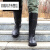 京佑流行的皮长筒靴男士牛皮高筒马靴蒙古族靴子传统男靴民族风生活靴 黑色 38