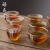 山头林村日式锤纹玻璃品茗杯水晶透明杯功夫茶具套装家用主人小茶杯小茶碗 点金直口杯