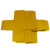 赫思迪格 JG-1548 5S管理地贴 防水耐磨十字形地贴 地面贴 （十型）125×125mm 黄色