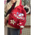 迪士尼（Disney）酒红色书包女初高中学生大容量高颜值水洗帆布做旧可爱猫校园背包 幸运红色猫
