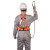 哥尔姆 三点式安全带 新国标高空作业半身保险带 GM8080 电工耐磨安全绳带挂钩 单大钩1.8米