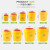 贝柚 黄色圆形针头小型垃圾桶一次性医疗废物利器盒锐器盒 圆形0.5L