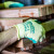 HANVO恒辉安防 LN012 皱纹乳胶劳保手套 耐磨防滑工地搬运防护手套(1副) 绿色(一双) 9寸